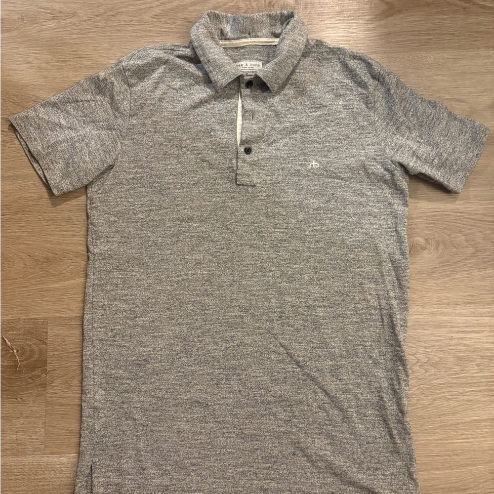 rag & bone Gray Heather Polo Shirt